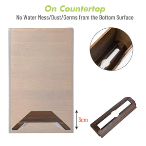 Cozee Bay Bamboo Paper Towel Dispenser, Paper Towel Holder with Lid for Home and Commercial, Wall Mount or Countertop (Vintage Brown)