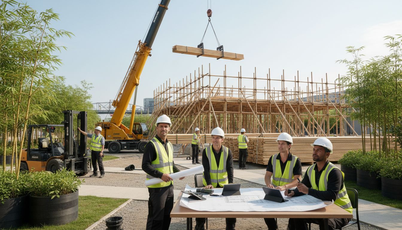 bamboo construction site