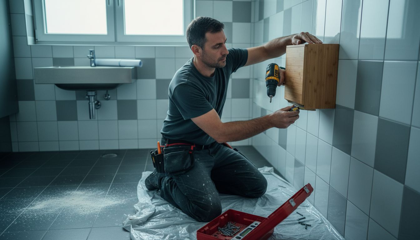Installing bamboo paper towel dispenser in restroom