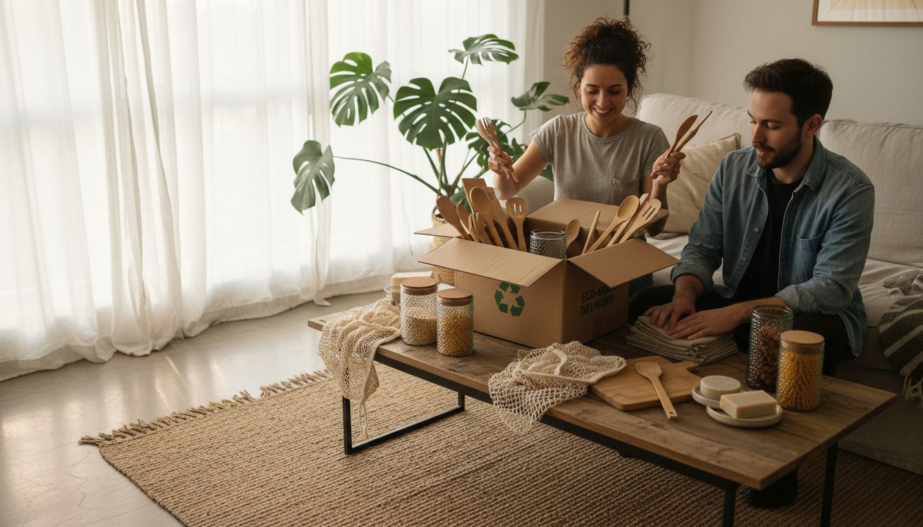Unpacking eco-friendly products at home