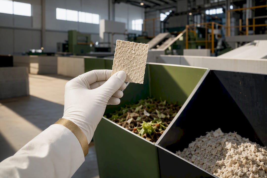 Bamboo material checked at recycling facility