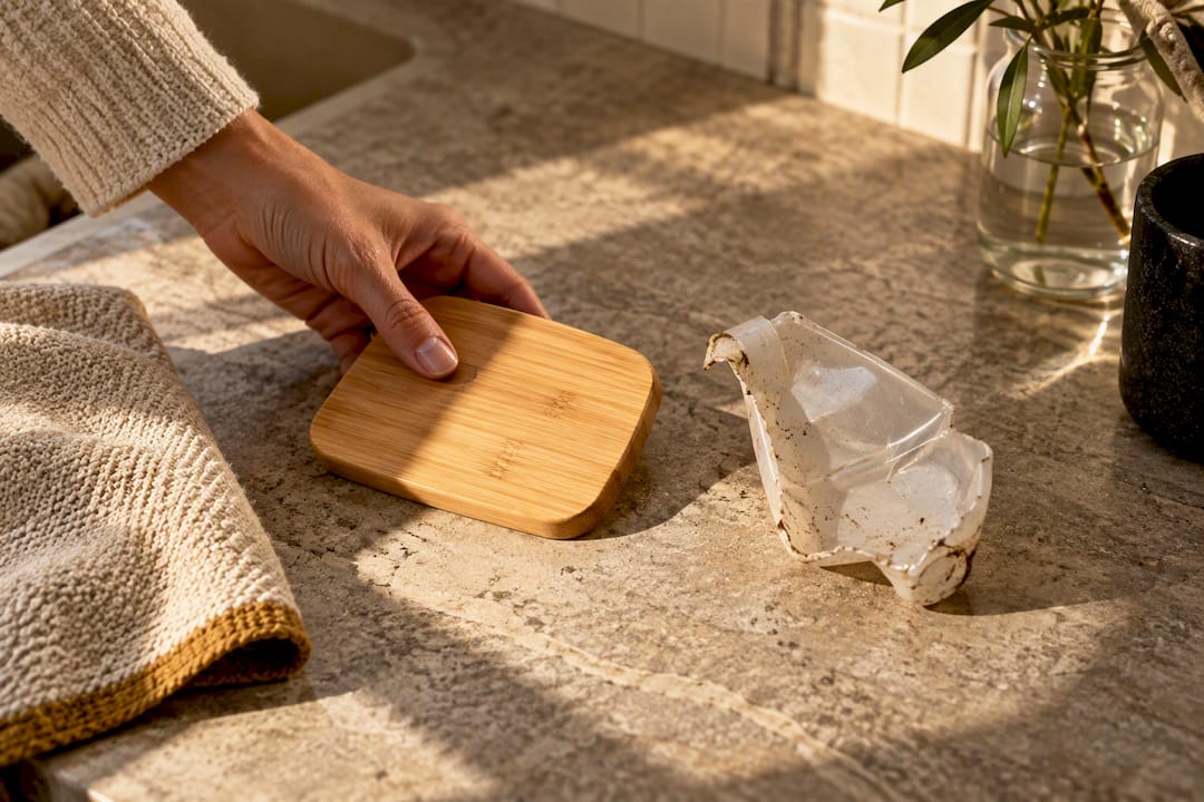 Bamboo and plastic materials compared