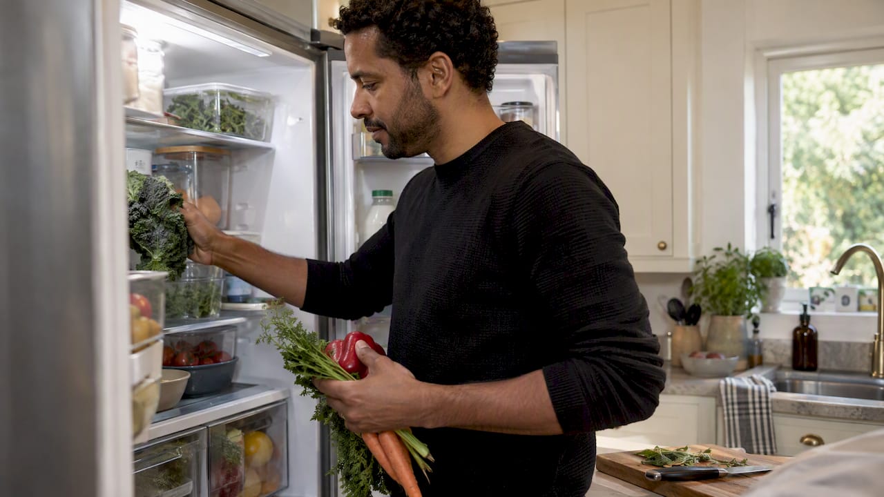 Home cook using vegetables already on hand