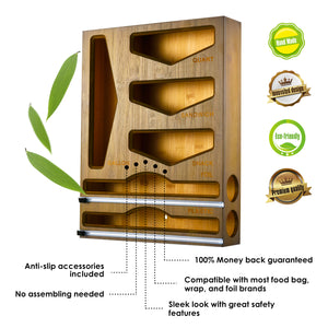 Royal Craft Wood Bamboo Ziplock Bag/Wrap Storage Organizer
