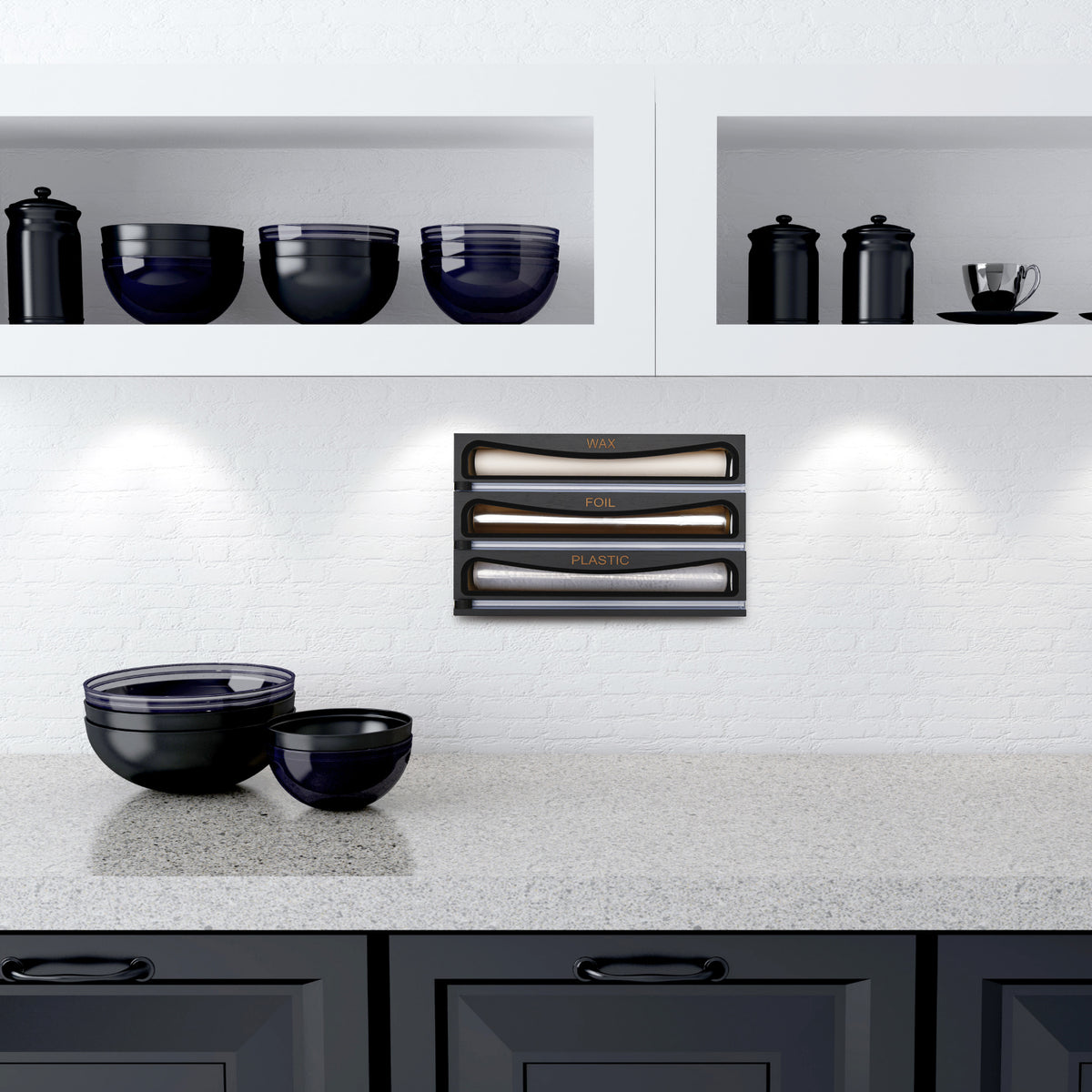 Cozee Bay® Bamboo Wrap Dispenser for 12" Roll (Black)