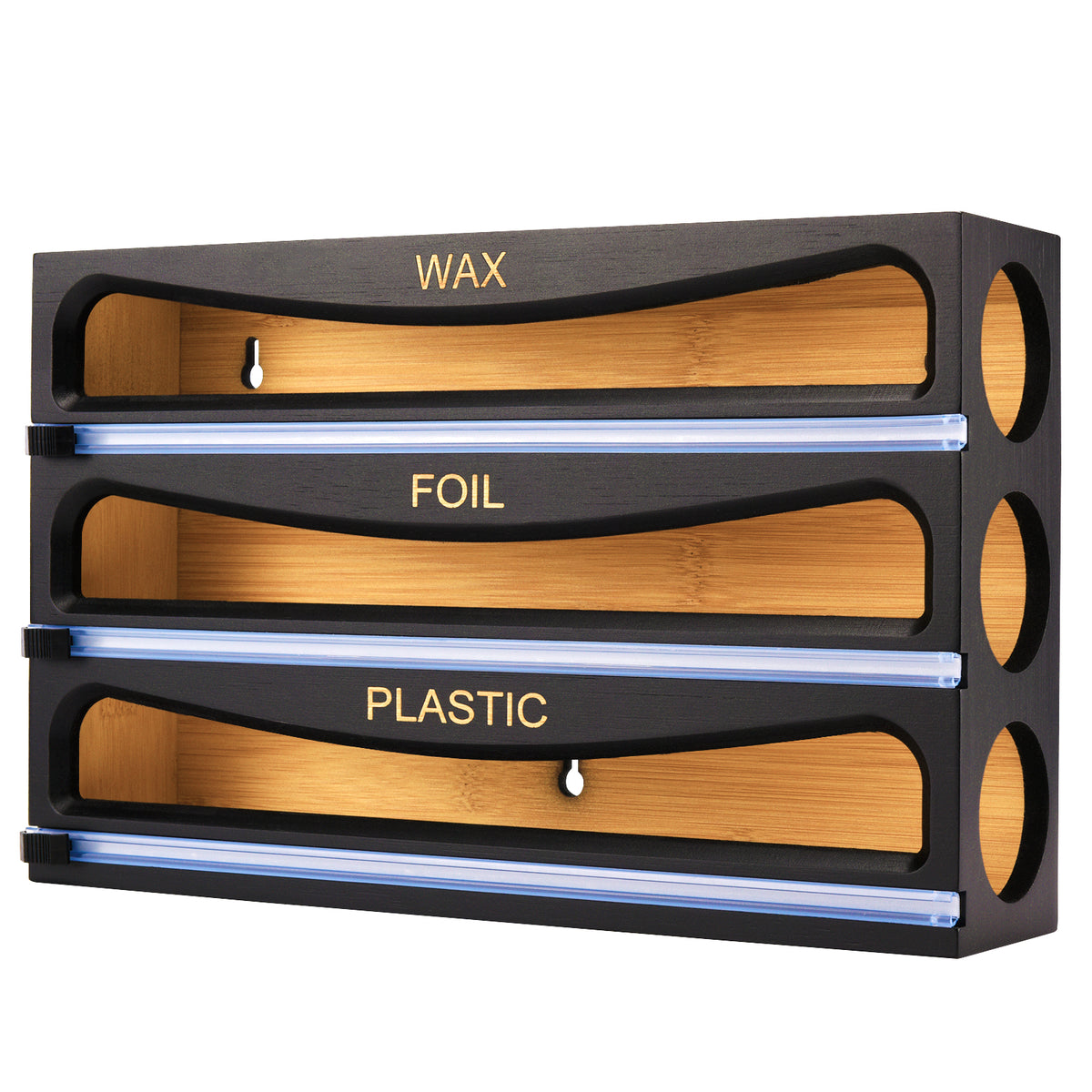 Cozee Bay® Bamboo Wrap Dispenser for 12" Roll (Black)