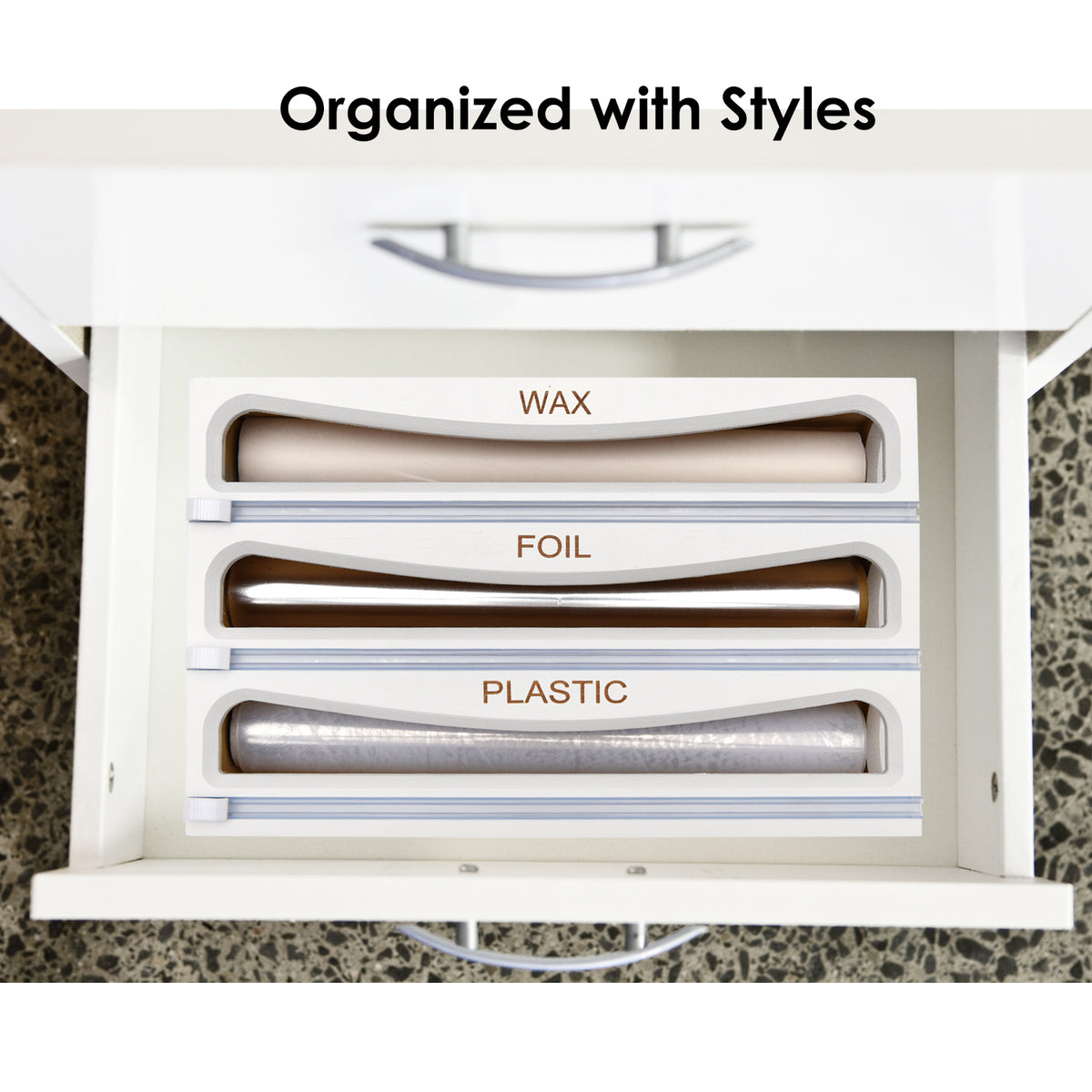 Cozee Bay® Bamboo Wrap Dispenser for 12" Roll (White)