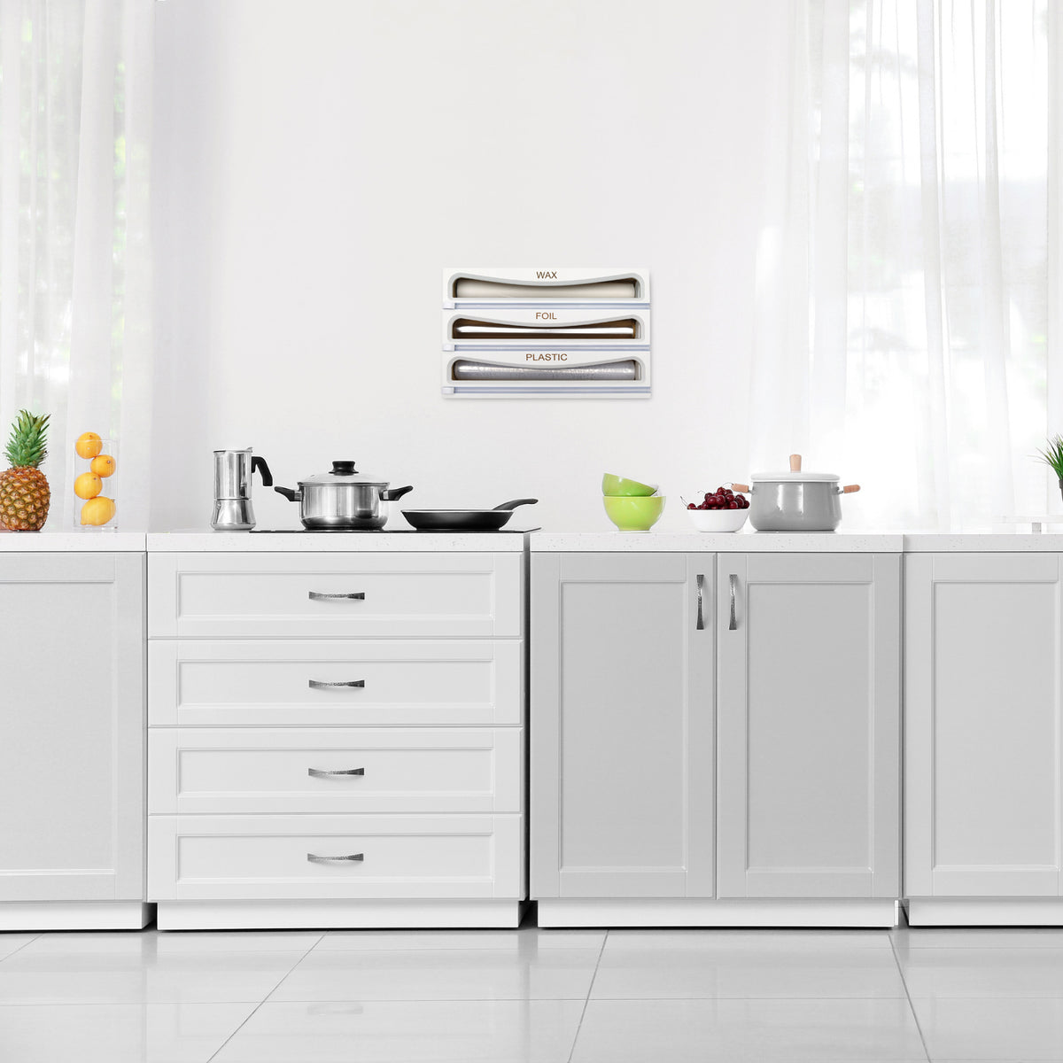 Cozee Bay® Bamboo Wrap Dispenser for 12" Roll (White)