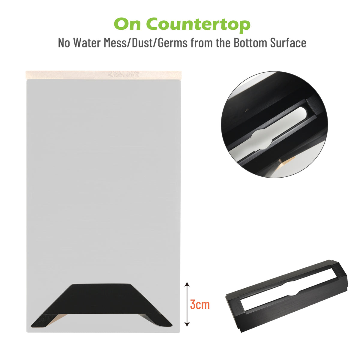 Cozee Bay®  Commercial Paper Towel Dispenser (Black) with Natural Bamboo Lid)