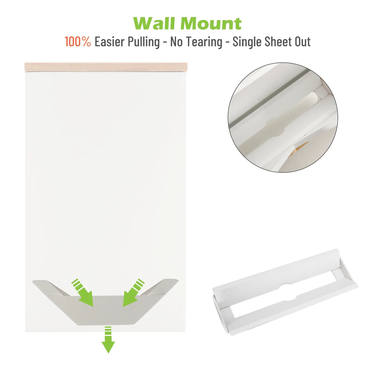 Cozee Bay®  Commercial Paper Towel Dispenser (White) with Natural Bamboo Lid)