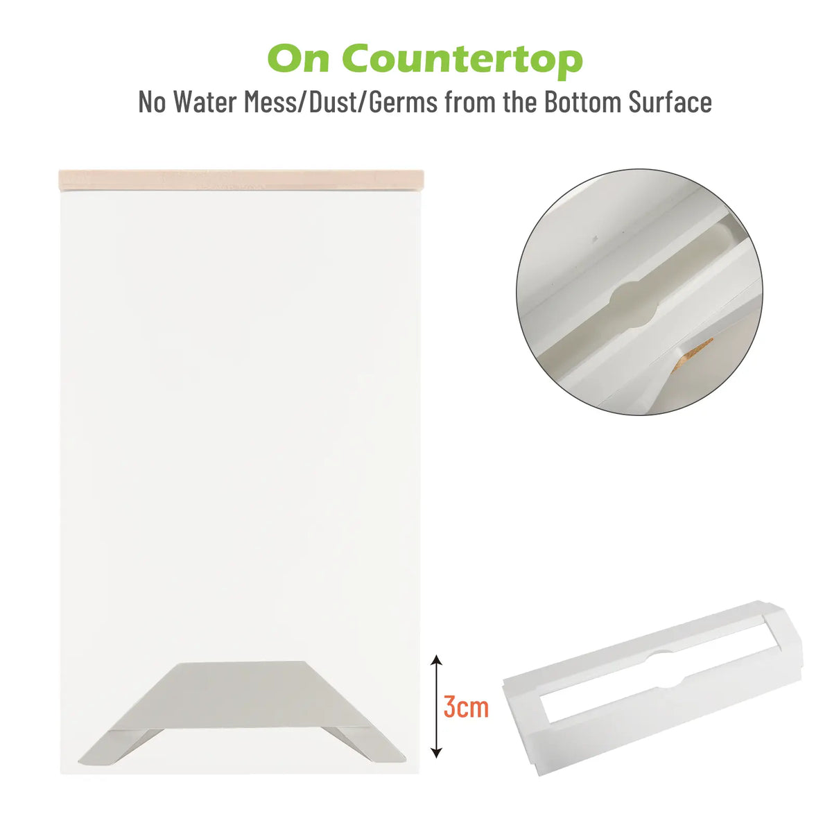 Cozee Bay®  Commercial Paper Towel Dispenser (White) with Natural Bamboo Lid)