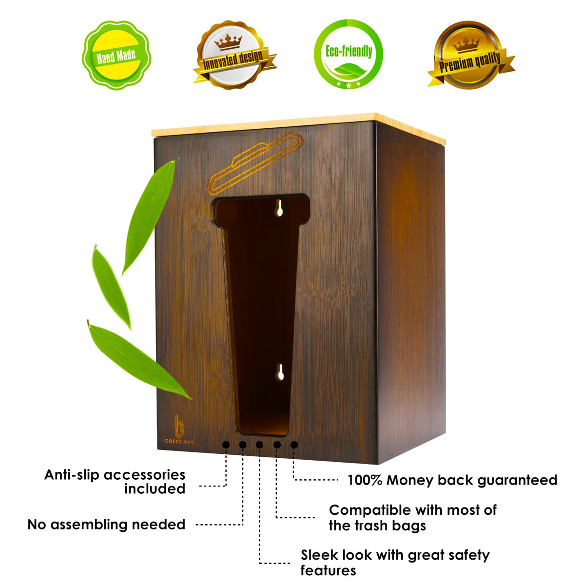 Cozee Bay®  Trash Bag Dispenser (Vintage Brown)