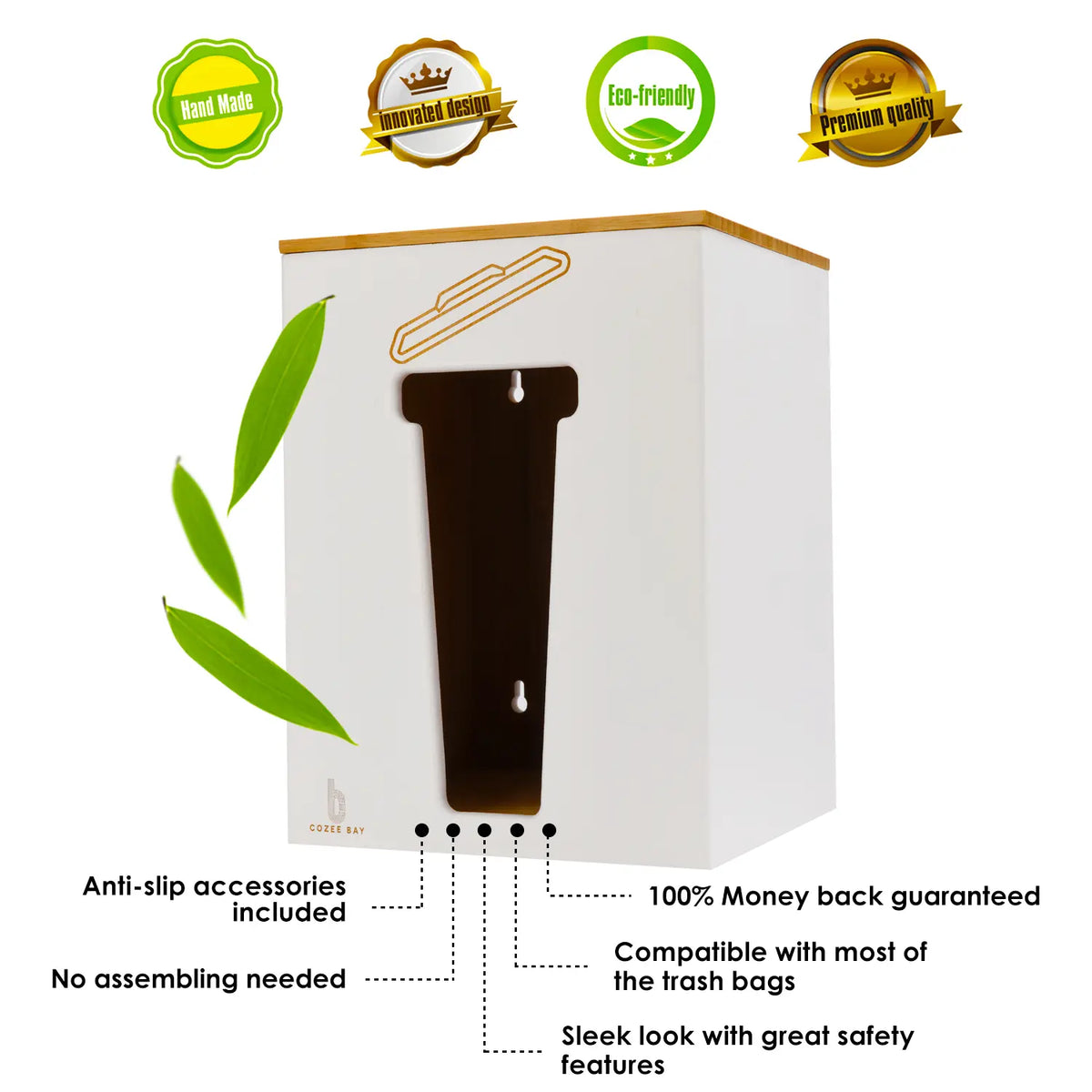 Cozee Bay®  Trash Bag Dispenser (White)