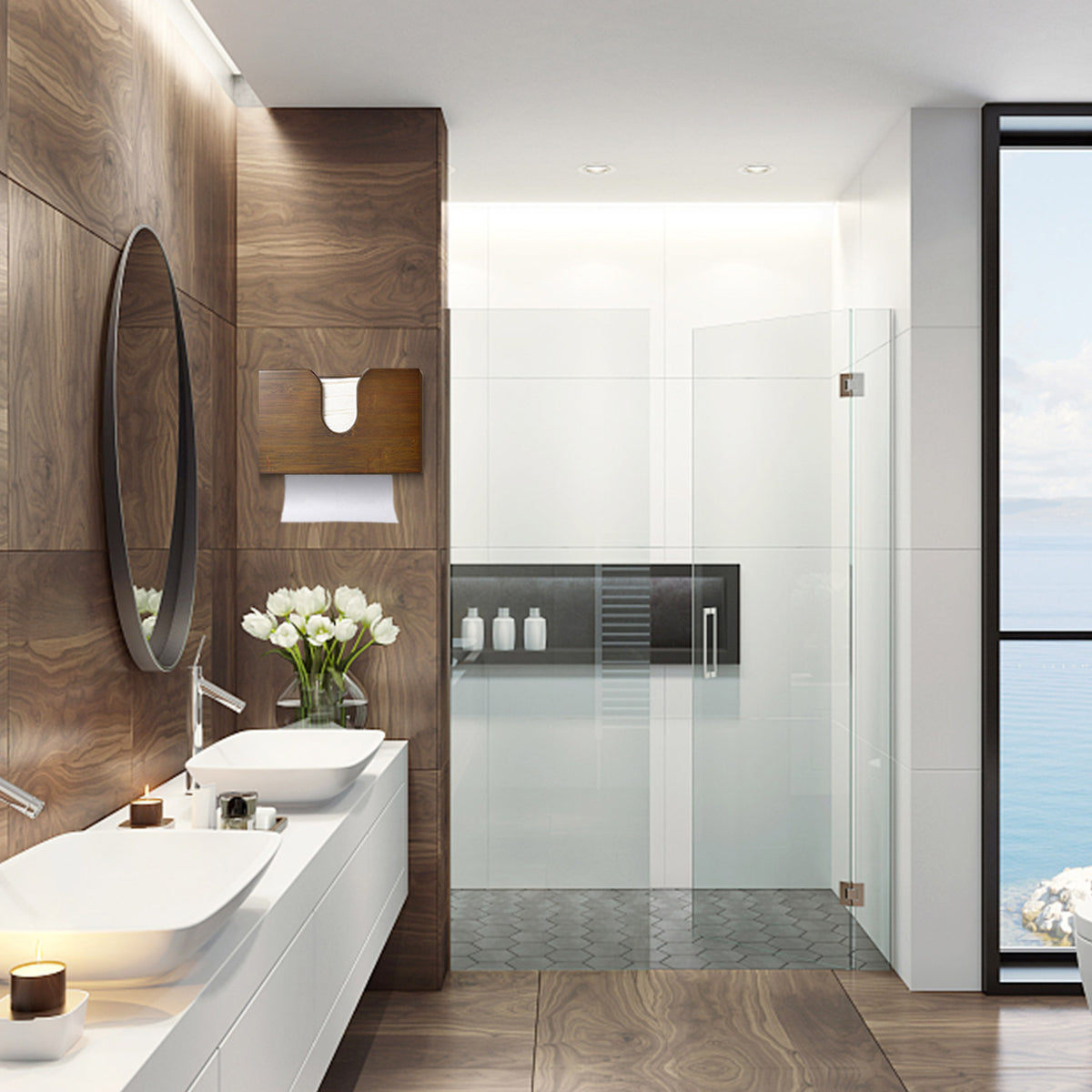 Cozee Bay Paper Towel Dispenser for Kitchen/Bathroom of Home or Commercial, Wall Mount or Countertop