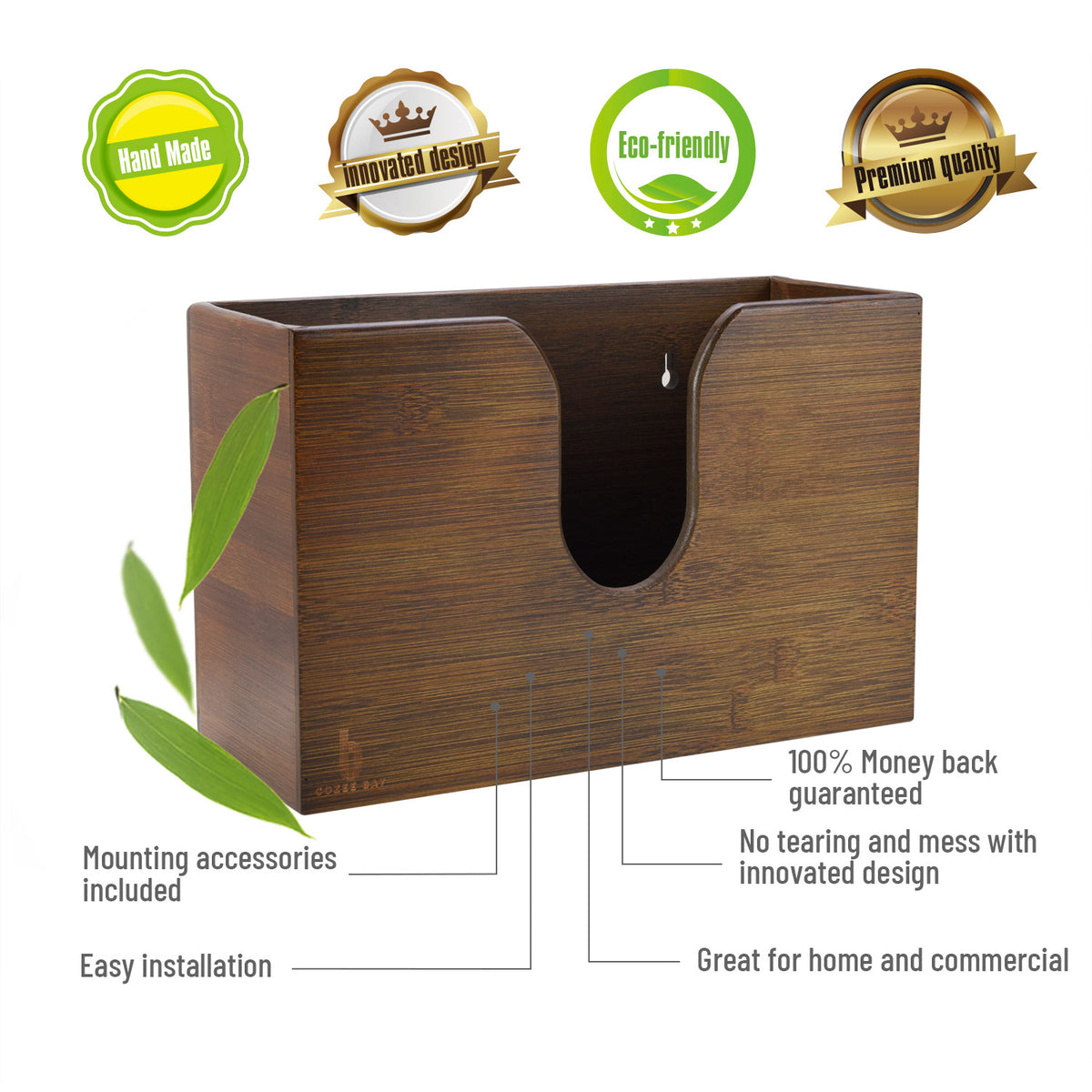 Cozee Bay Paper Towel Dispenser for Kitchen/Bathroom of Home or Commercial, Wall Mount or Countertop