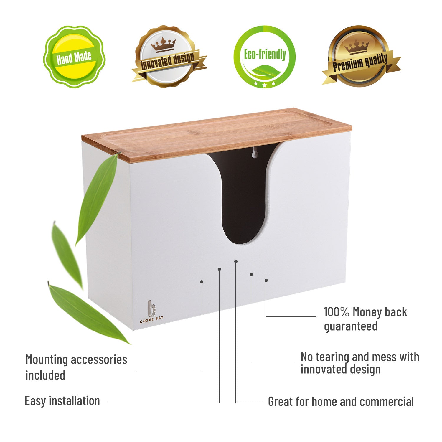 Cozee Bay Paper Towel Dispenser for Home Commercial Brown