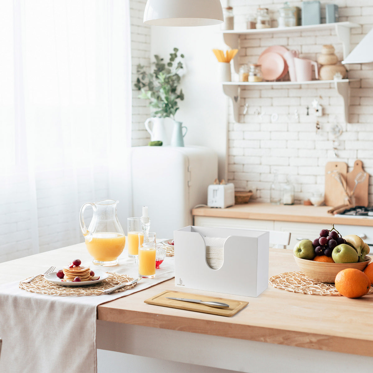 Cozee Bay Bamboo Paper Towel Dispenser (White)