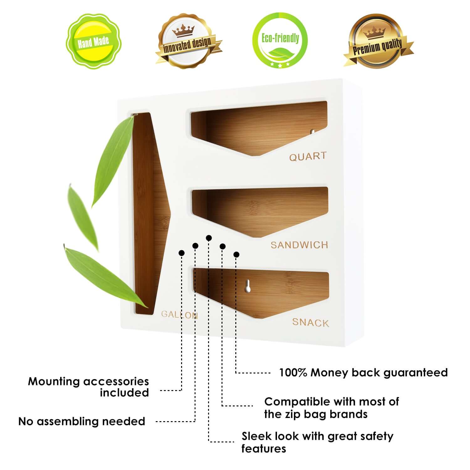 Bamboo Ziplock Storage Organizer for Kitchen Drawer – Spread Pixie