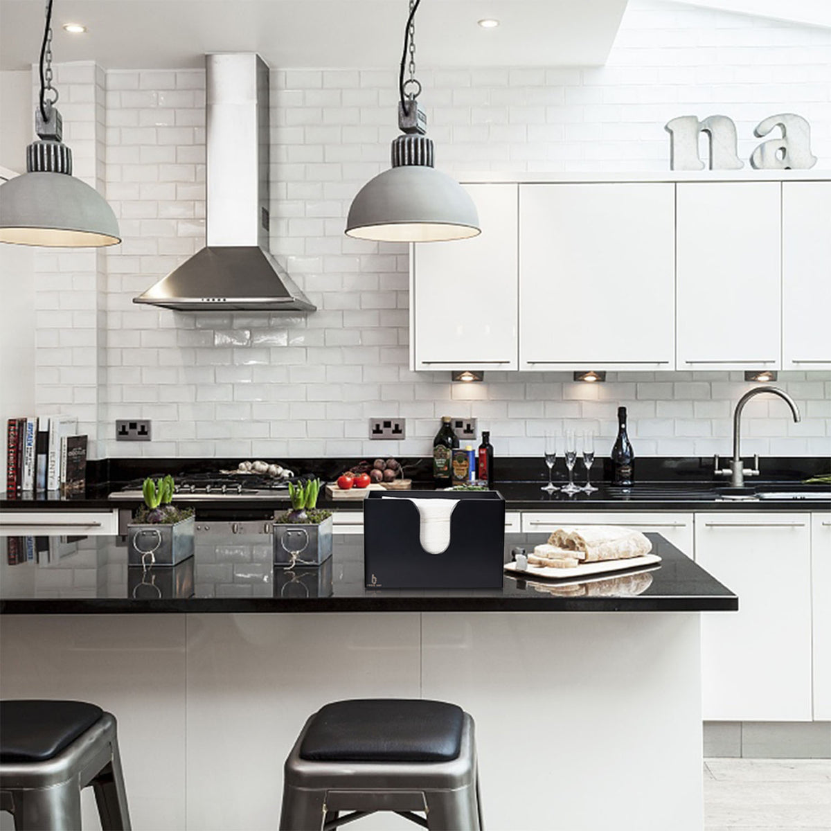 Cozee Bay Paper Towel Dispenser for Kitchen/Bathroom of Home or Commercial, Wall Mount or Countertop (Black)